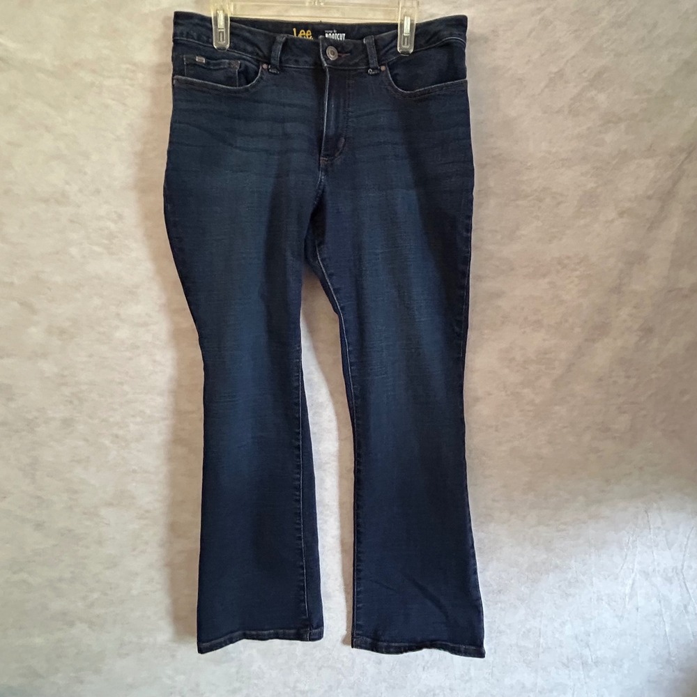 Lee Modern Series Bootcut Jeans Dark Wash Stretch Denim Blue Womens 14 Short